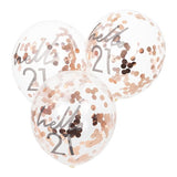 Hello 21 Confetti Balloons - 12" Latex