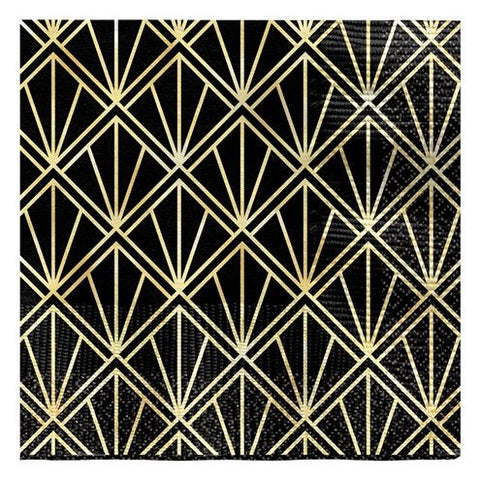 Hollywood Metallic Paper Beverage Napkins - 25cm