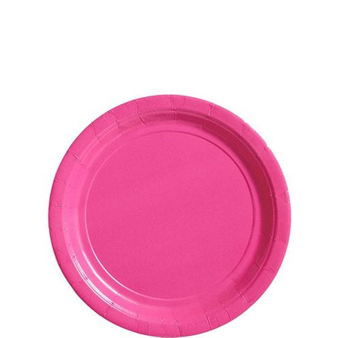 Hot Pink Paper Plates - 18cm