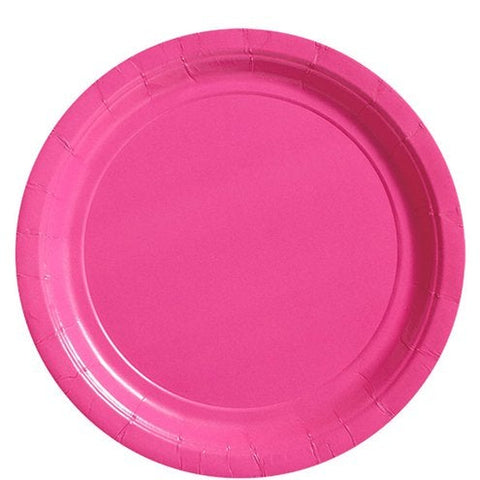 Hot Pink Paper Plates - 23cm