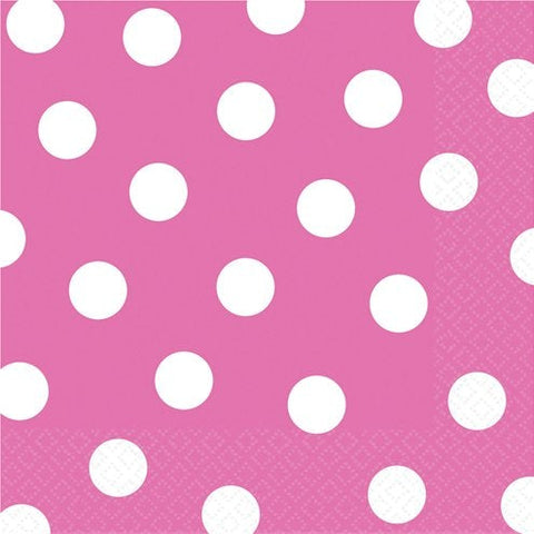 Hot Pink Polka Dot Napkins - 33cm