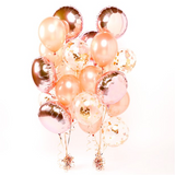 Rose Gold Confetti Balloon Bouquets - 2 Bunches