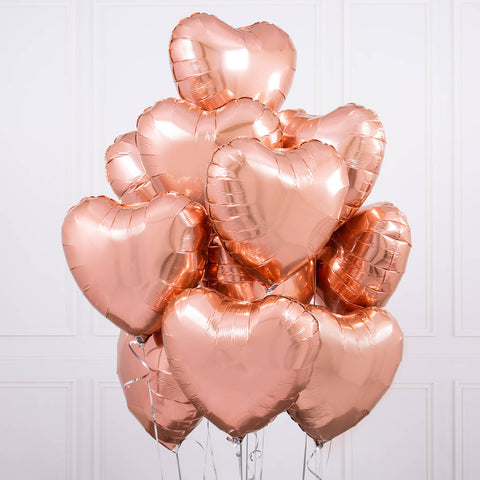Rose Gold Foil Hearts Balloon Bouquets