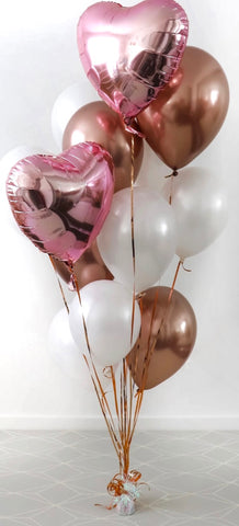 Luxe Rose Gold and White Bouquets (Foil and latex Balloon)