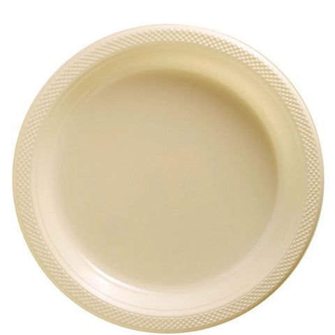 Ivory Plastic Plates - 23cm