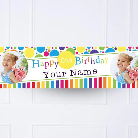 Kids Bright and Bold Personalised Party Banner