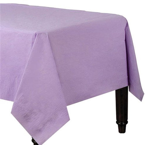 Lilac Plastic Lined Paper Tablecover - 1.4m x 2.8m