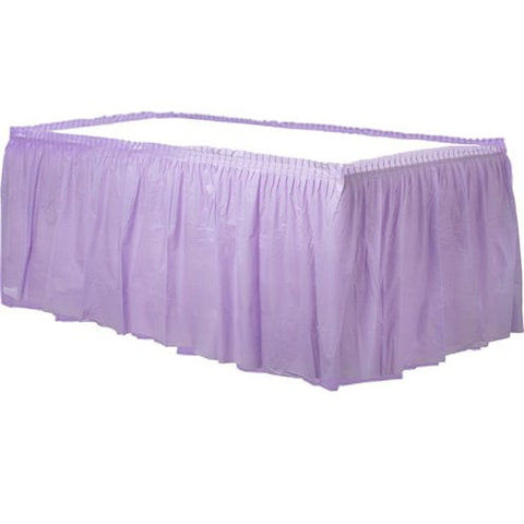 Lilac Plastic Tableskirt - 73cm x 4.2m