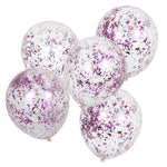 Lilac Shredded Confetti Balloons - 12" Latex