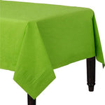 Lime Green Plastic Lined Paper Tablecover - 1.4m x 2.8m