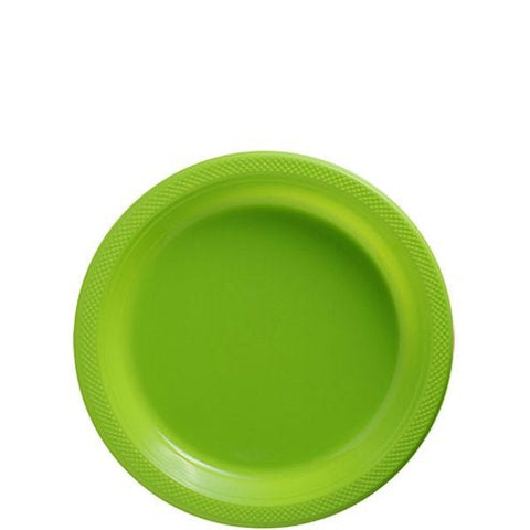 Lime Green Plastic Plates - 18cm