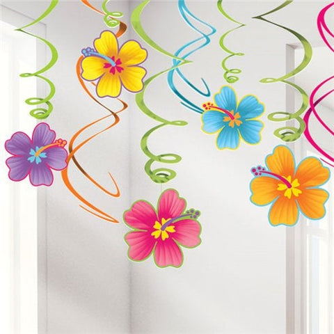 Luau Hanging Swirls - 60cm Hawaiian Decoration