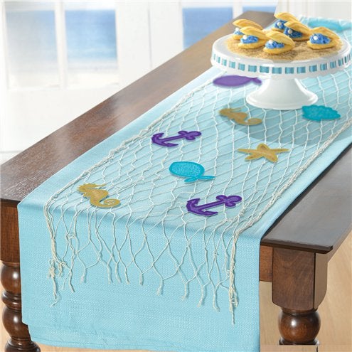 Mermaid Wishes Fish Net Table Runner - 1.7m