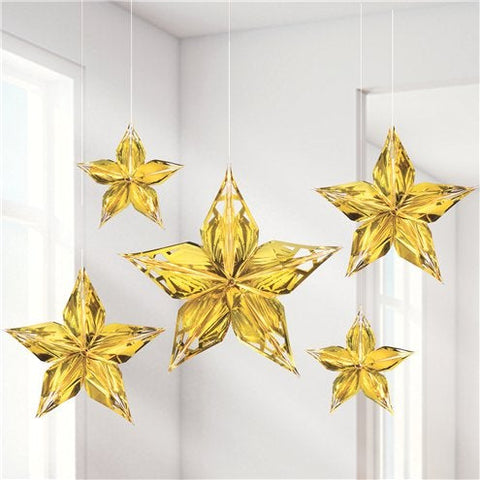 Metallic Gold Hanging Stars