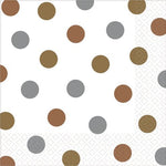 Metallic Gold & Silver Polka Dot Napkins - 33cm