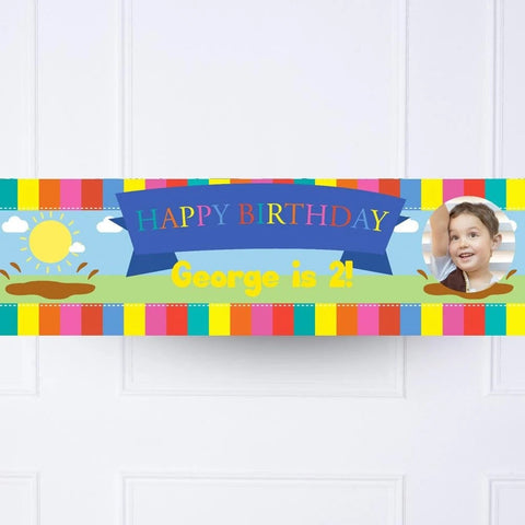 Muddy Puddles Personalised Party Banner