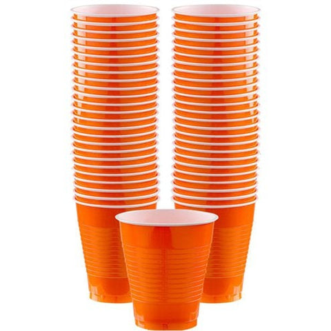 Orange Plastic Cups - 473ml