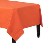 Orange Plastic Lined Paper Tablecover - 1.4m x 2.8m