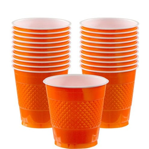 Orange Plastic Party Cups - 355ml