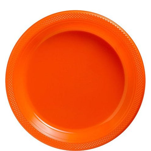 Orange Plastic Plates - 23cm
