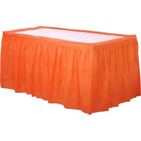Orange Plastic Tableskirt - 73cm x 4.2m