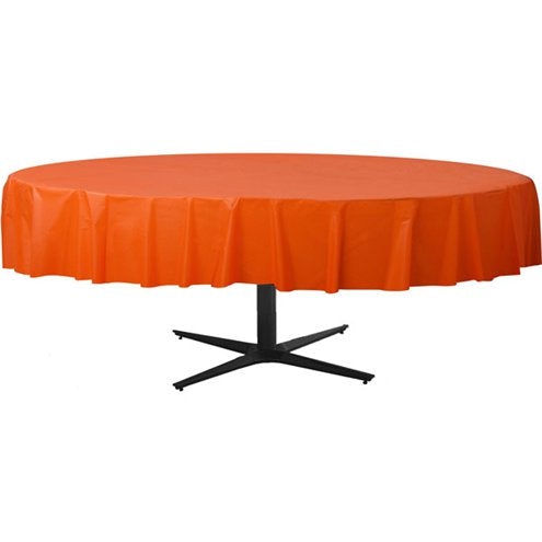 Orange Round Tablecover - Plastic - 2.1m