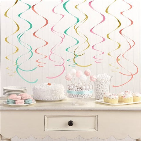 Pastel Hanging Swirl Decorations