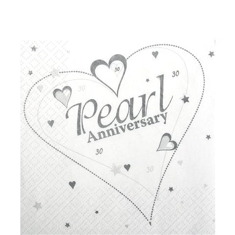 Pearl Anniversary Napkins - 33cm