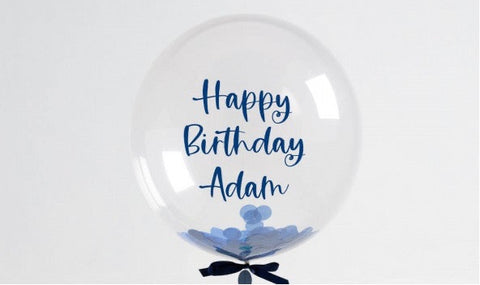 Personalised Blue Circle Bubble Balloon