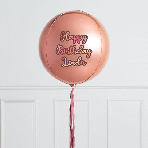 Personalised Copper Inflated Orb Balloon
