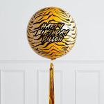 Personalised Glam Tiger Inflated Orb Balloon