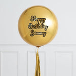 Personalised Gold Inflated Orb Balloon