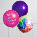 Personalised Neon Inflated Orb Balloon Trio