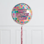 Personalised Pastel Disco Inflated Orb Balloon