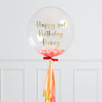 Personalised Pastel Rainbow Tassel Bubble Balloon