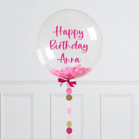 Personalised Pink Circle Bubble Balloon