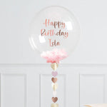 Personalised Rose Gold Heart Bubble Balloon