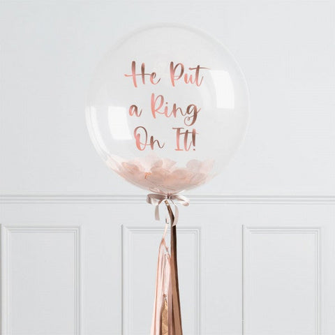 Personalised Rose Gold Tassel Bubble Balloon