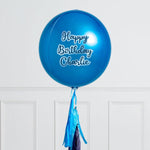 Personalised Sapphire Blue Inflated Orb Balloon