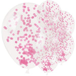 Pink Confetti Balloons - 11" Latex