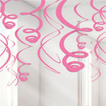 Pink Hanging Swirls Decoration - 55cm