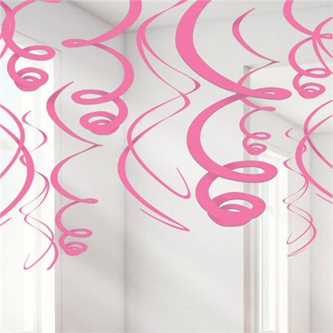 Pink Hanging Swirls Decoration - 55cm