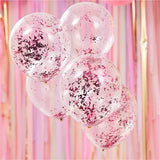 Pink Shredded Confetti Balloons - 12" Latex