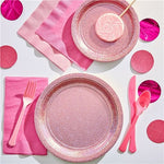 Pink Sparkly Plates - 18cm