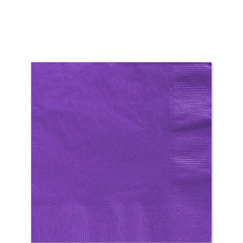Purple Beverage Napkins - 25cm