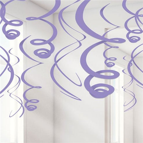 Purple Hanging Swirls Decoration - 55cm