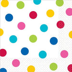 Rainbow Polka Dot Napkins - 33cm