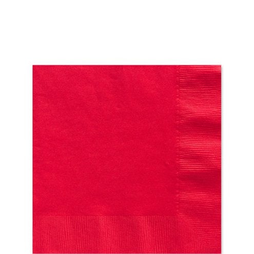 Red Beverage Napkins - 25cm