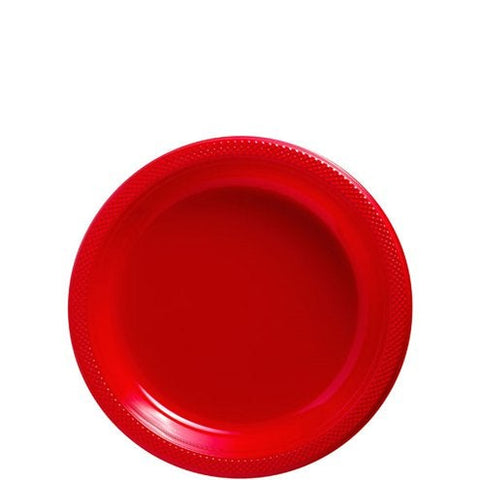 Red Plastic Plates - 18cm