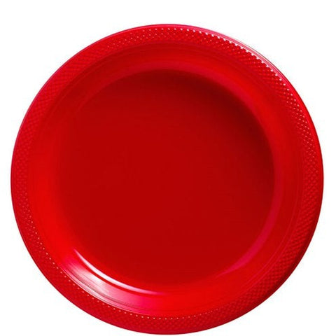 Red Plastic Plates - 23cm